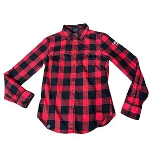 STORMTECH OFFICIAL LAKE LOUISE Alberta Buffalo Plaid Flannel Shirt Red Size XS